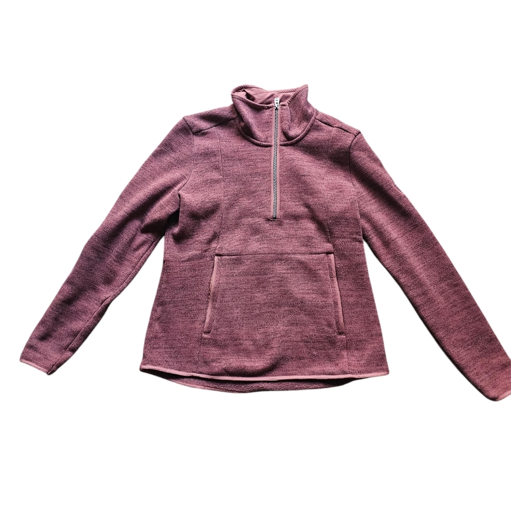 KUHL burgundy warm 3/4 zip pocket on front sweatshirt size M